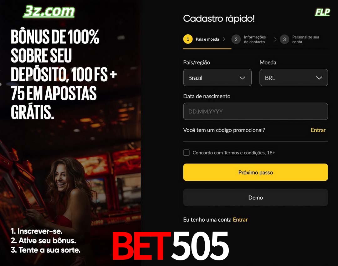 bet505 registro oficial cassino online Brasil com bônus de depósito e free spins