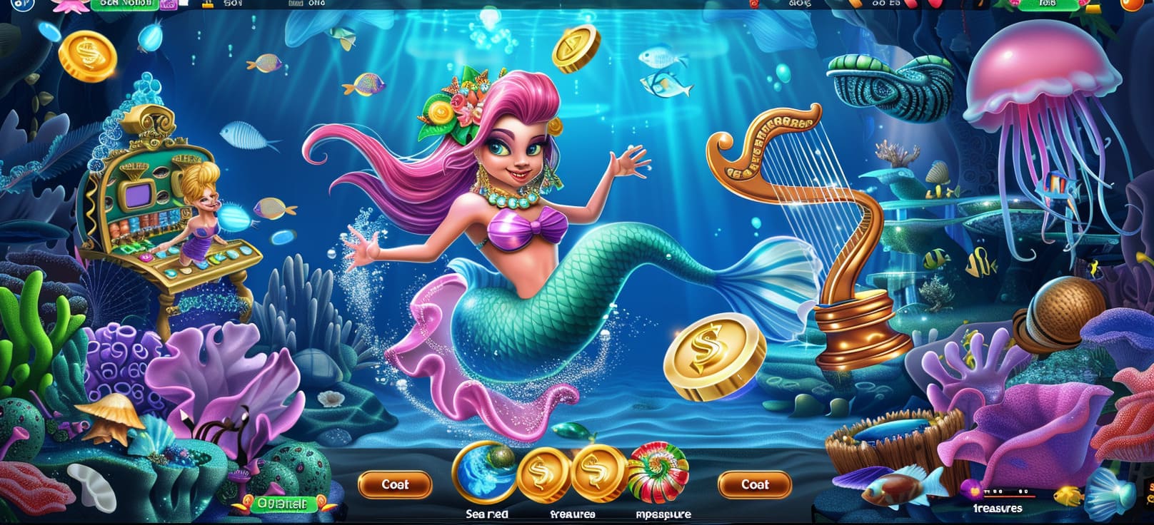 Caça-níqueis de sereia online com tesouros do mar no bet505 cassino